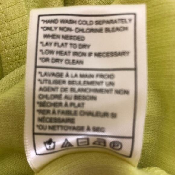 Steve Madden Dress Long Sleeve Tie Waist Ribbed Sweater Sunny Lime Yellow NWT L - Picture 6 of 7